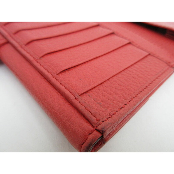 Gucci Double Hook Long Wallet Red Leather - Picture 11 of 13